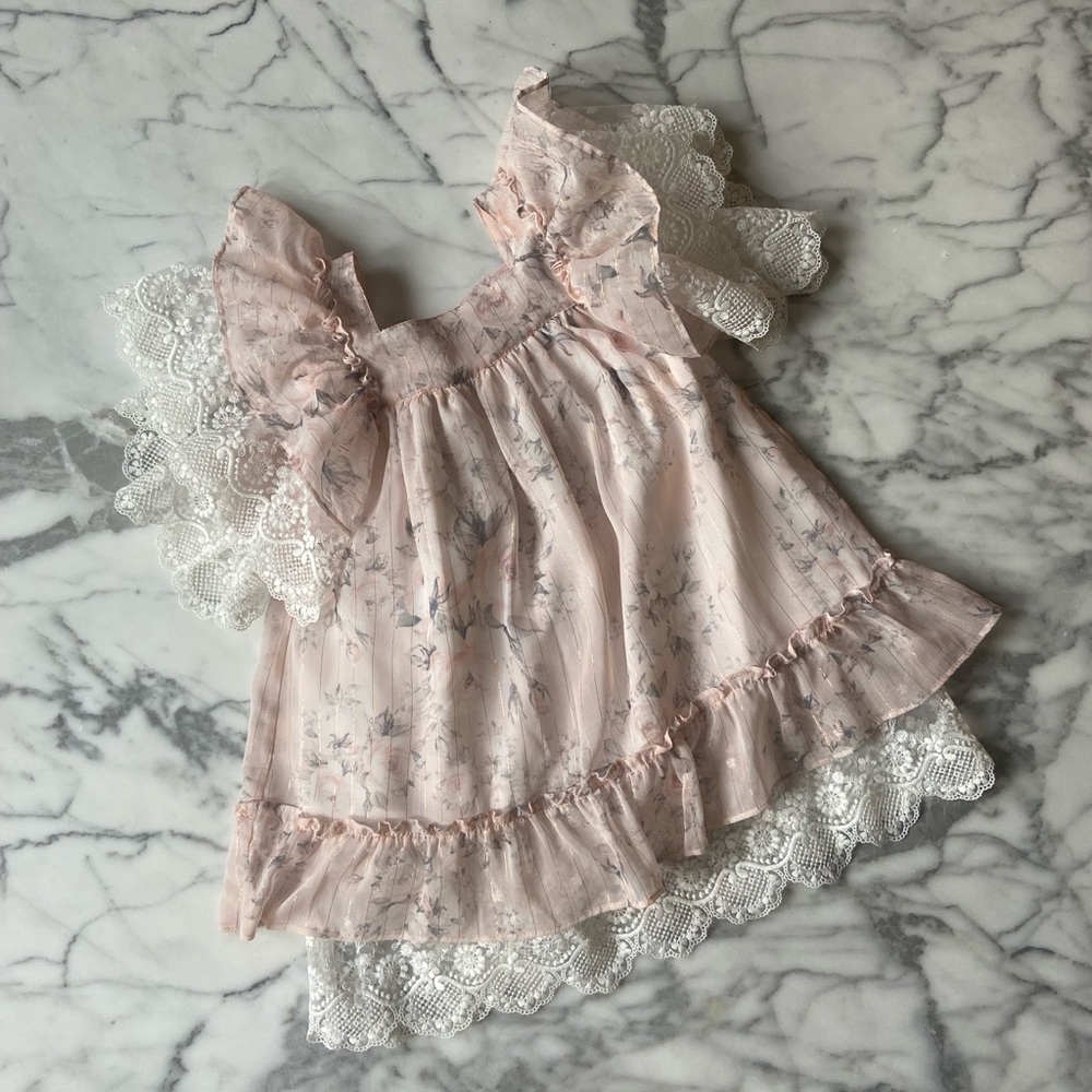 Floral Chiffon Lace Dress 3T